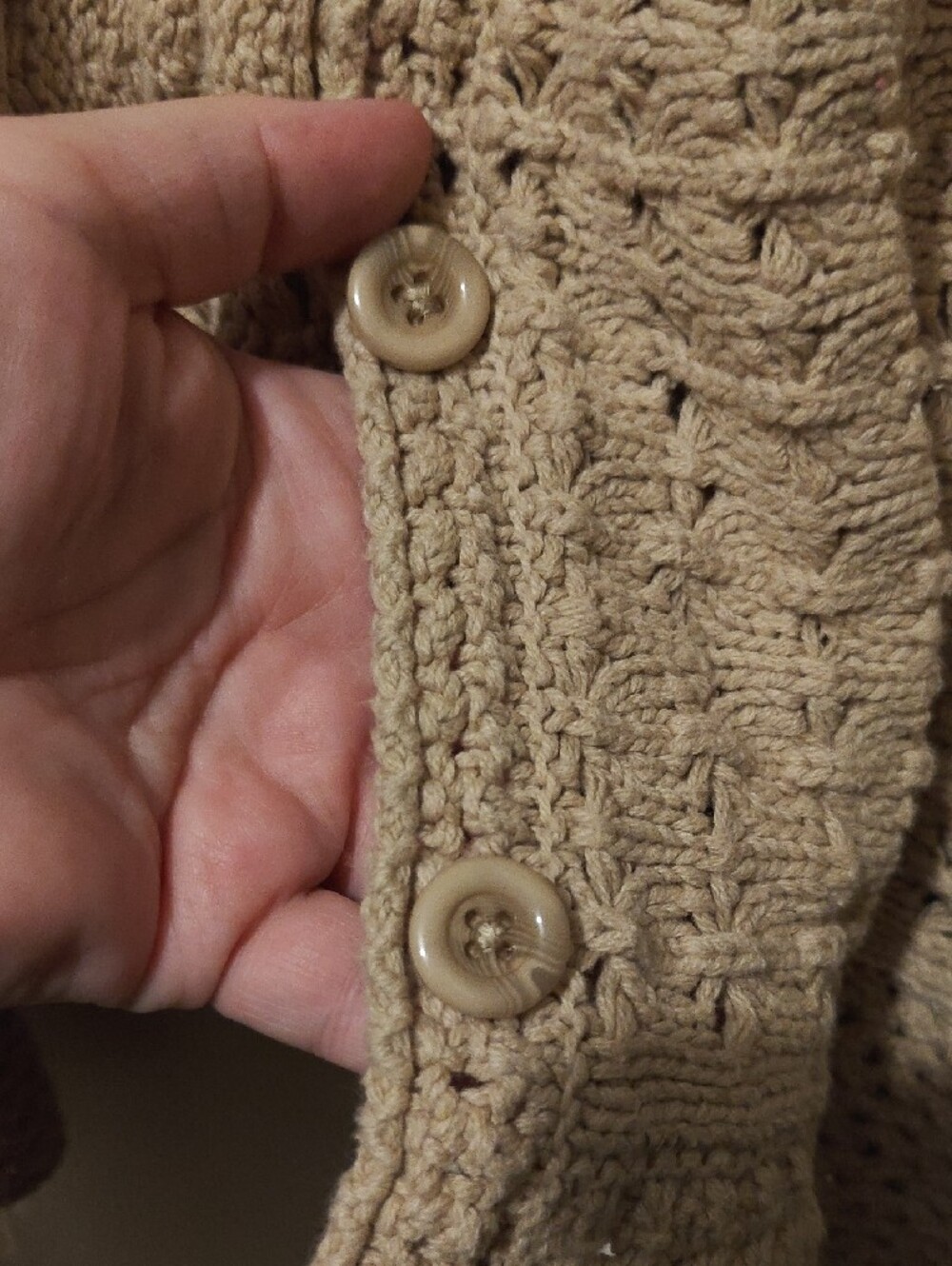 Open-Front Knit Cardigan Sweater - Taupe - Picture 3 of 6